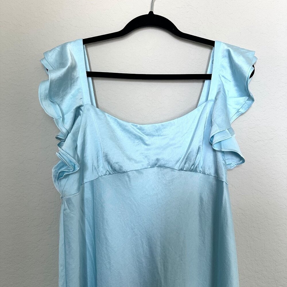 Madewell Flutter Sleeve Maxi Slip Dress in Clarity Blue - Picture 5 of 12